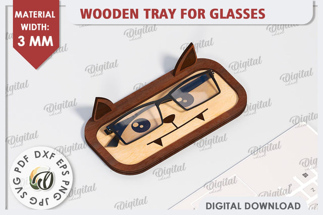 Bat Eyeglass Holder Laser Cut. Animal Eyeglass Tray SVG SVG Evgenyia Guschina 
