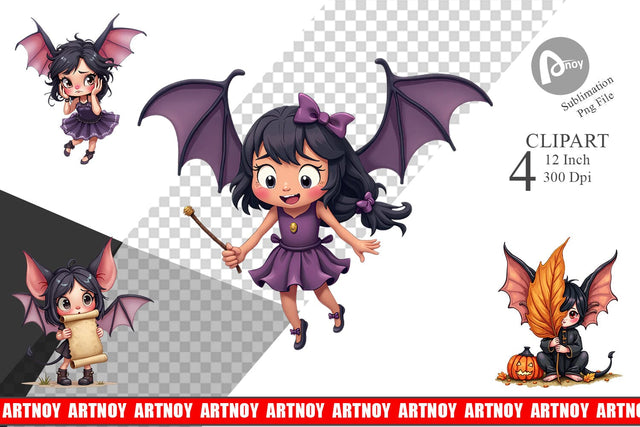 Bat Fairy Mishaps Clipart Sublimation artnoy 