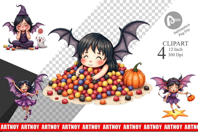 Bat Fairy Mishaps Clipart Sublimation artnoy 