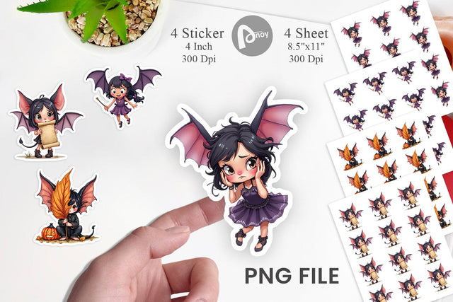 Bat Fairy Mishaps Sticker Sublimation artnoy 