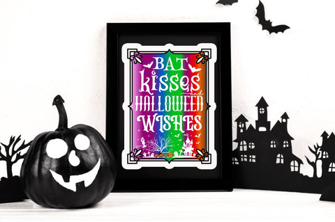 Bat kisses and halloween Stickers Design Sublimation Regulrcrative 