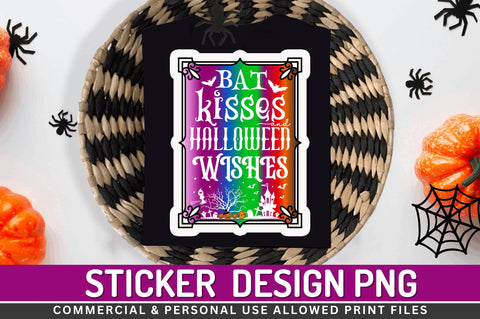 Bat kisses and halloween Stickers Design Sublimation Regulrcrative 