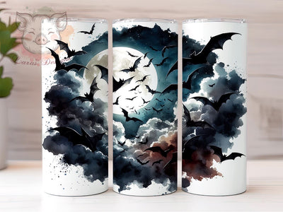Bat Swarm 20oz Tumbler Png, Straight & Tapered Tumbler Png, Black Bat Halloween Tumbler Png, Digital Download PNG Sublimation Lara' s Designs 