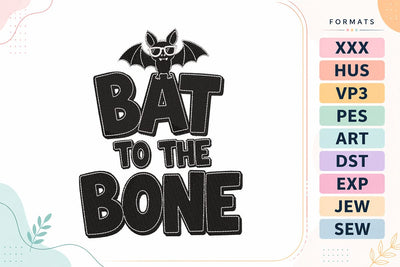 Bat to the Bone Cool Sunglasses Embroidery Design Embroidery/Applique DESIGNS sg embroidery 