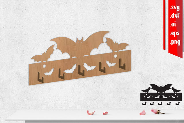 Bat Wall Hanger, wall clothes hanger, Wooden Key Holder, Coat Rack SVG zafrans studio 