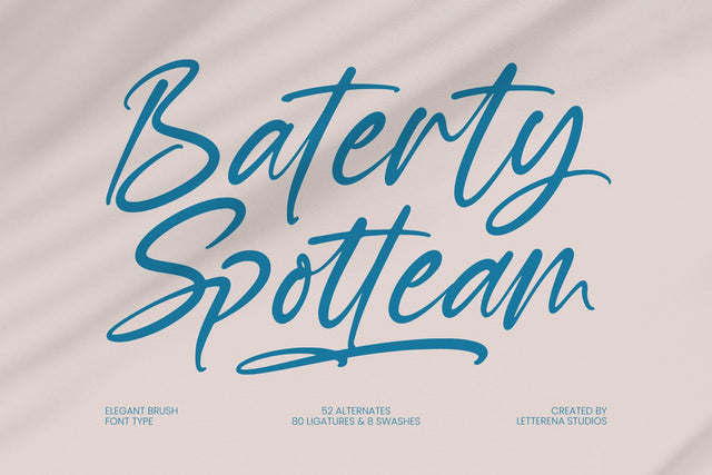 Baterty Spotteam - Elegant Brush Font Type Font Letterena Studios 