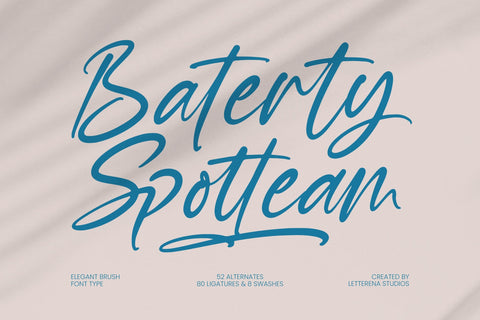 Baterty Spotteam - Elegant Brush Font Type Font Letterena Studios 