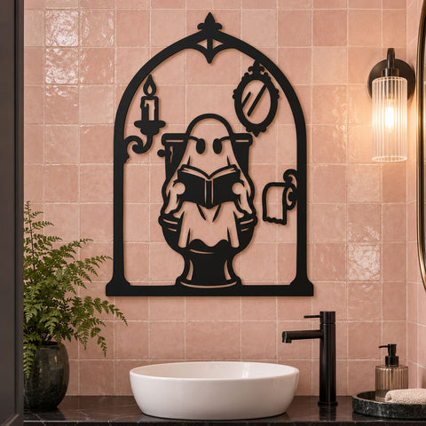 Bathroom Ghost Laser SVG | Funny Toilet Ghost Svg | Halloween Bathroom DXF | Restroom Sign CNC File | Plasma Cut Metal Art SVG HappyDesignStudio 