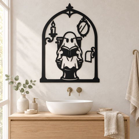Bathroom Ghost Laser SVG | Funny Toilet Ghost Svg | Halloween Bathroom DXF | Restroom Sign CNC File | Plasma Cut Metal Art SVG HappyDesignStudio 