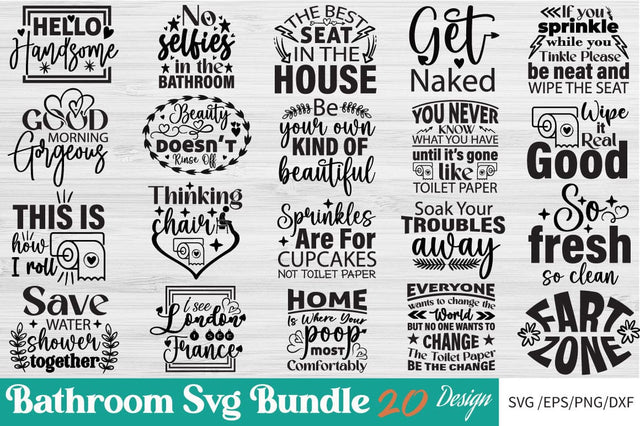 Bathroom SVG Bundle, Bathroom Signs Svg Bundle SVG Angelina750 
