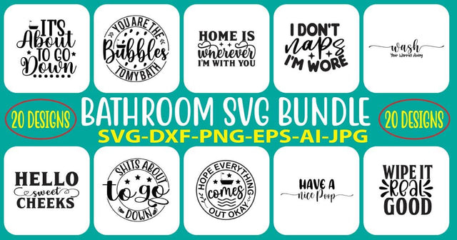 Bathroom SVG Bundle SVG Syaman 