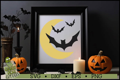 Bats and Moons Halloween SVG File SVG Crunchy Pickle 