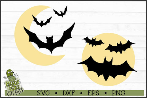 Bats and Moons Halloween SVG File SVG Crunchy Pickle 