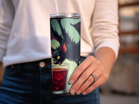 Bat's Bite Halloween Tumbler Wrap PNG Sublimation Luvleigh Digitals 