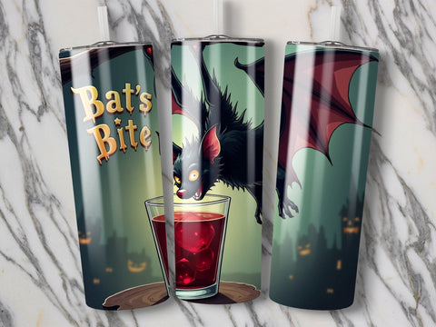 Bat's Bite Halloween Tumbler Wrap PNG Sublimation Luvleigh Digitals 