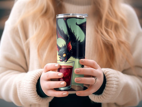 Bat's Bite Halloween Tumbler Wrap PNG Sublimation Luvleigh Digitals 