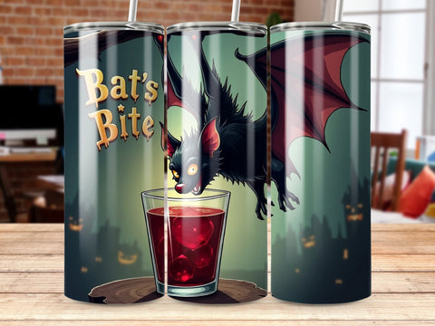 Bat's Bite Halloween Tumbler Wrap PNG Sublimation Luvleigh Digitals 