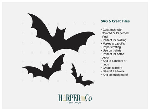Bats SVG PNG Cut EPS File SVG HarperNCo 