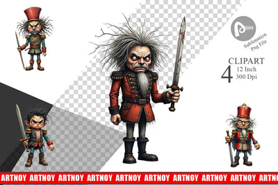 Battle Worn Nutcracker Clipart Sublimation artnoy 