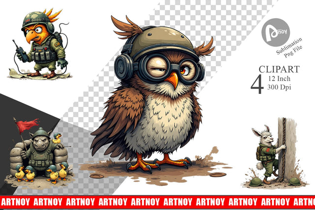 Battlefield Critters Clipart Sublimation artnoy 