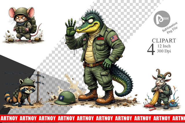 Battlefield Critters Clipart Sublimation artnoy 
