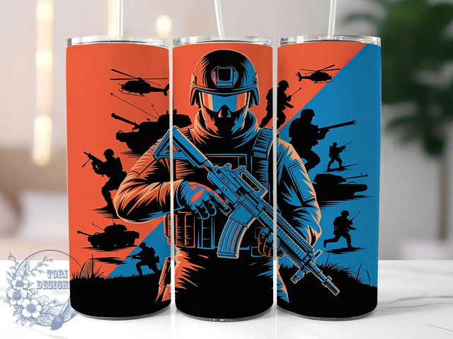 Battlefield War Zone Gamer Tumbler, Gamer Tumbler, War Zone Design, 20Oz Tumbler Wrap, Video Game Cup, Military Style, Sublimation Drinkware Sublimation ToriDesigns 