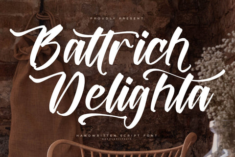 Battrich Delighta - Handwritten Script Font Font Letterena Studios 