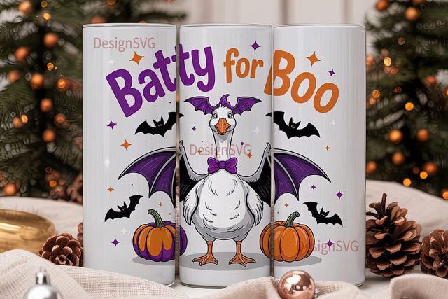 Batty for Boo 20oz Tumbler Wrap Sublimation DesignSVG 