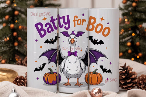 Batty for Boo 20oz Tumbler Wrap Sublimation DesignSVG 