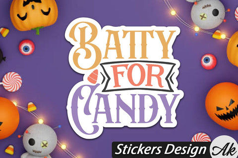 Batty for candy Stickers Design SVG akazaddesign 