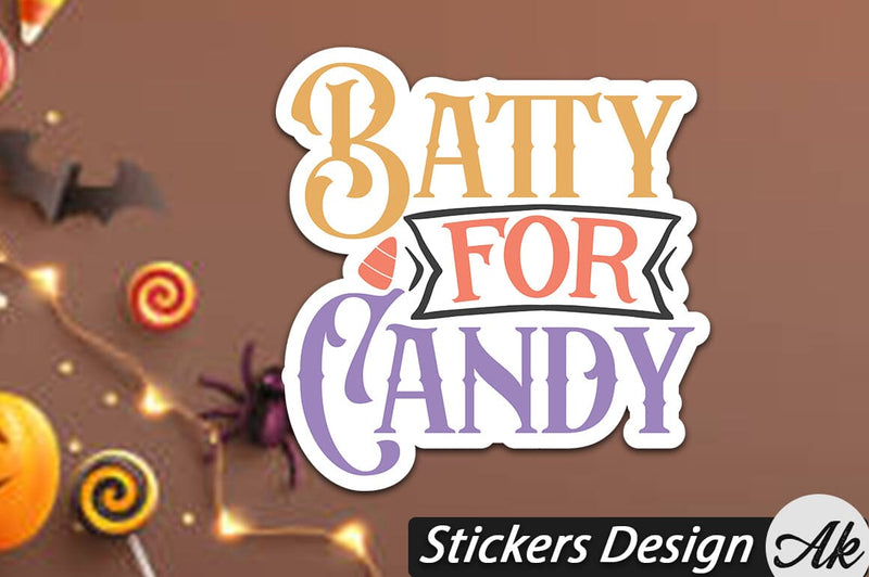 Batty for candy Stickers Design SVG akazaddesign 