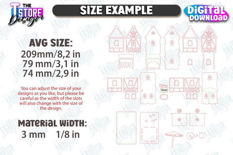 Bavarian Tea House Laser Cut Bundle | Tea Bag Dispenser | Tea Bag Holder | Tea Bag Organizer | CNC Files SVG The T Store Design 