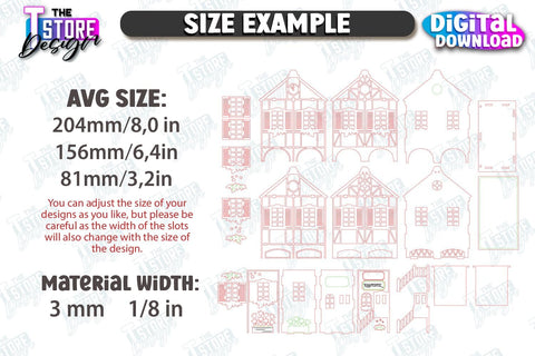 Bavarian Tea House Laser Cut Bundle | Tea Bag Dispenser | Tea Bag Holder | Tea Bag Organizer | CNC Files SVG The T Store Design 