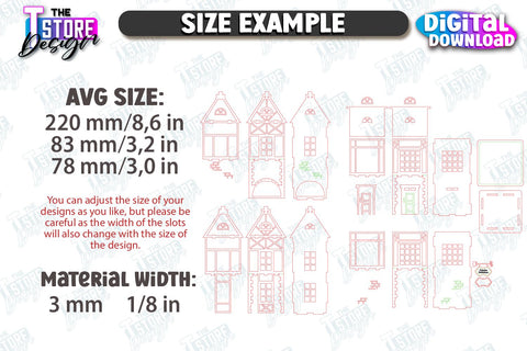 Bavarian Tea House Laser Cut | Tea Bag Dispenser | Tea Bag Holder | Tea Bag Organizer | CNC File SVG The T Store Design 