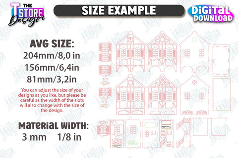 Bavarian Tea House Laser Cut | Tea Bag Dispenser | Tea Bag Holder | Tea Bag Organizer | CNC File SVG The T Store Design 