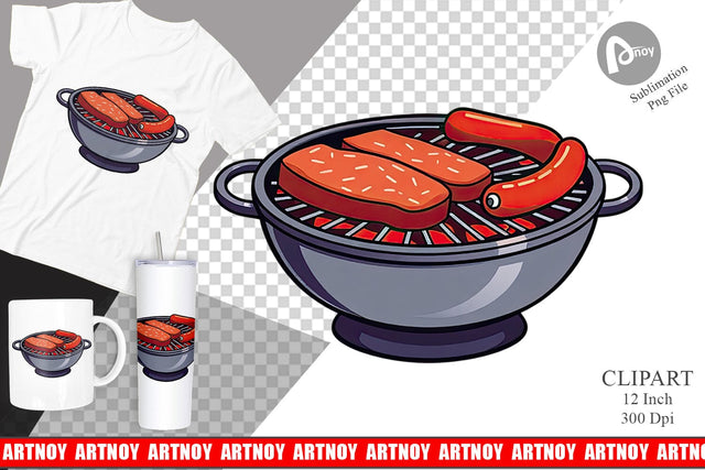 BBQ Grill Clipart Sublimation artnoy 