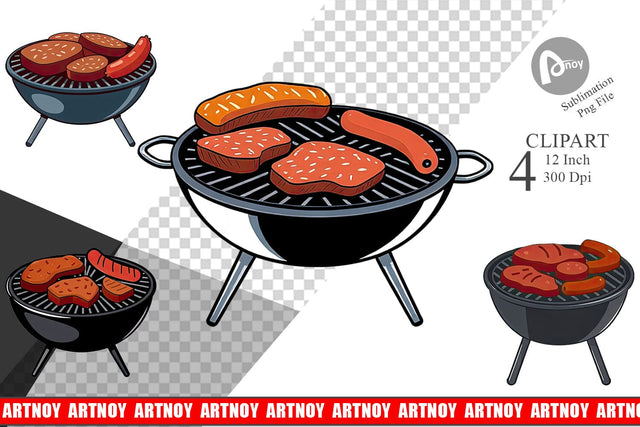 BBQ Grill Clipart Sublimation artnoy 