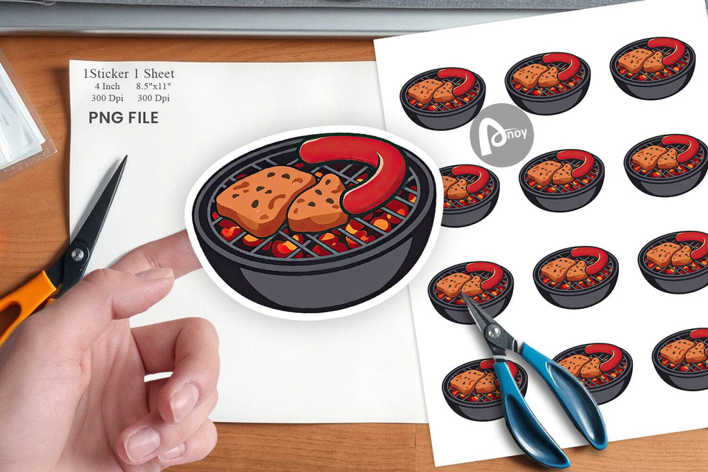 BBQ Grill Sticker - So Fontsy