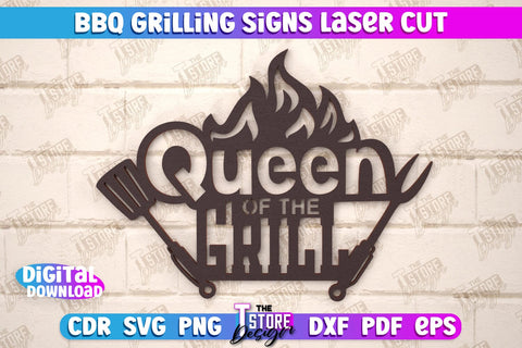 BBQ Grilling Sign Bundle | Patio Sign | Wall Signboard | Kitchen Décor | CNC File SVG The T Store Design 
