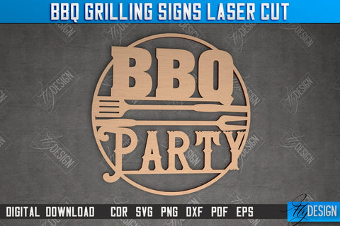 BBQ Grilling Sign Bundle | Patio Sign | Wall Signboard | Kitchen Décor | CNC Files SVG Fly Design 