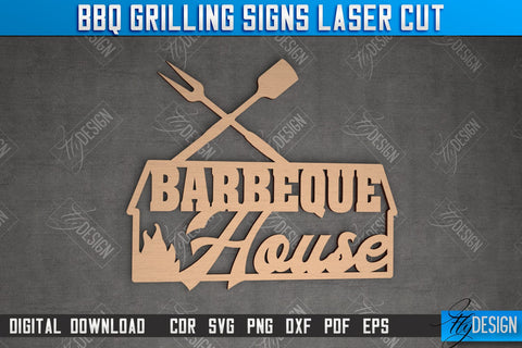 BBQ Grilling Sign Bundle | Patio Sign | Wall Signboard | Kitchen Décor | CNC Files SVG Fly Design 