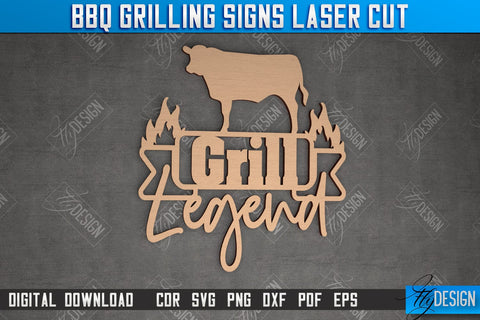 BBQ Grilling Sign Bundle | Patio Sign | Wall Signboard | Kitchen Décor | CNC Files SVG Fly Design 