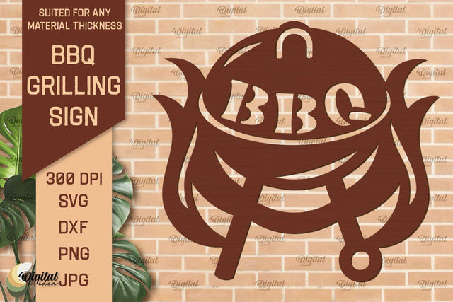 BBQ Grilling Sign Laser Cut. BBQ Sign SVG Laser Cut Files SVG Evgenyia Guschina 