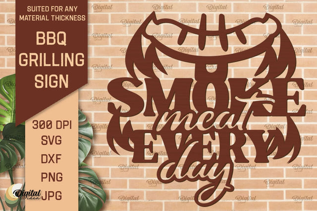 BBQ Grilling Sign Laser Cut. BBQ Sign SVG Laser Cut Files SVG Evgenyia Guschina 