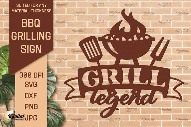 BBQ Grilling Sign Laser Cut. BBQ Sign SVG Laser Cut Files SVG Evgenyia Guschina 