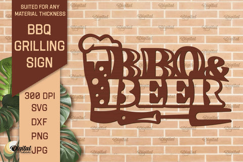 BBQ Grilling Sign Laser Cut Bundle. BBQ Sign SVG Laser Cut Files SVG Evgenyia Guschina 