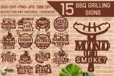 BBQ Grilling Sign Laser Cut Bundle. BBQ Sign SVG Laser Cut Files SVG Evgenyia Guschina 