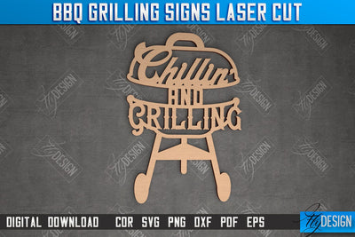 BBQ Grilling Sign | Patio Sign | Wall Signboard | Kitchen Décor | CNC File SVG Fly Design 