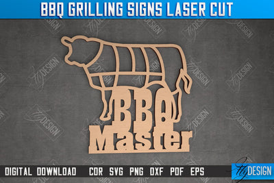 BBQ Grilling Sign | Patio Sign | Wall Signboard | Kitchen Décor | CNC File SVG Fly Design 