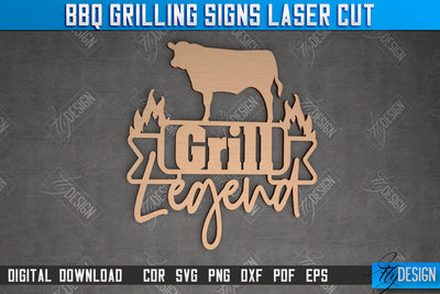 BBQ Grilling Sign | Patio Sign | Wall Signboard | Kitchen Décor | CNC File SVG Fly Design 